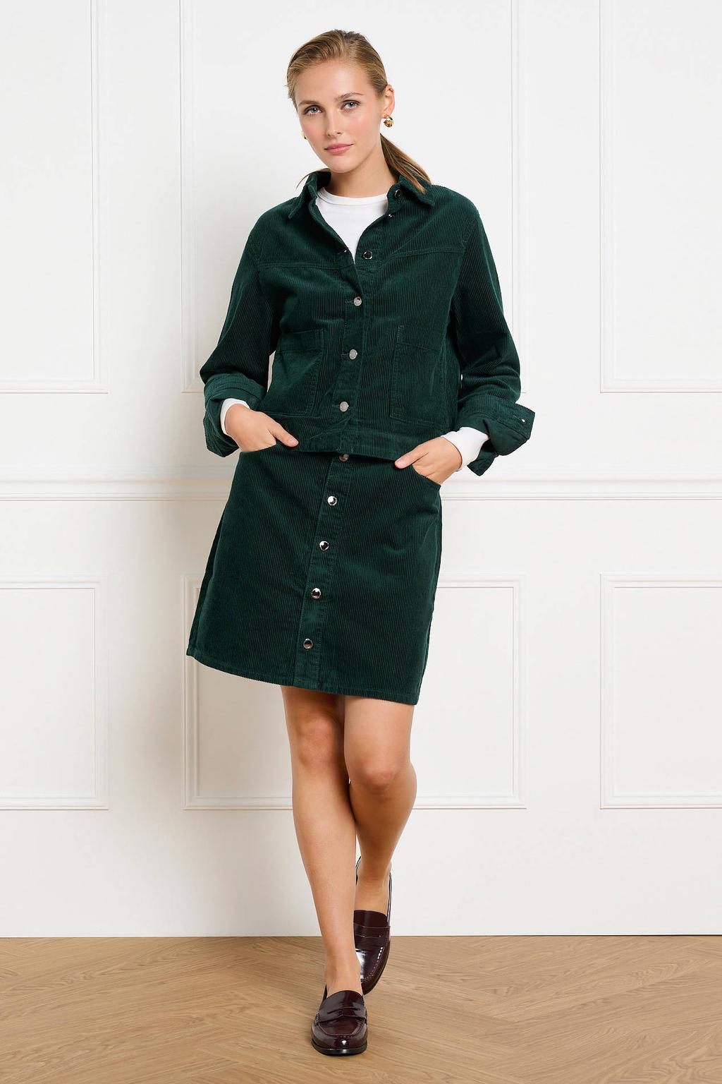 Groene LOLALIZA katoenen corduroy jas met lange mouwen