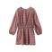 Mango Kids gebloemde midi jurk met smockwerk - roze/paars