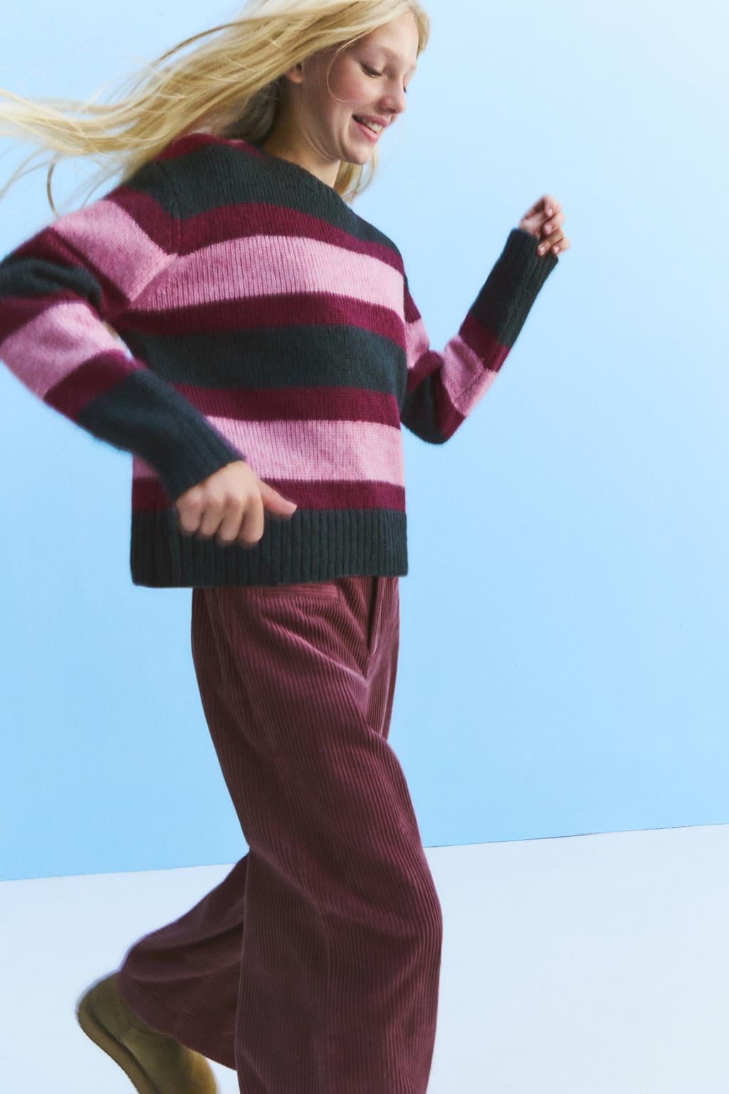 Mango Kids corduroy casual broek - bordeauxrood