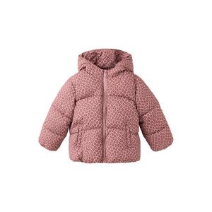 pufferjas met panterprint - roze
