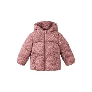 pufferjas met panterprint - roze
