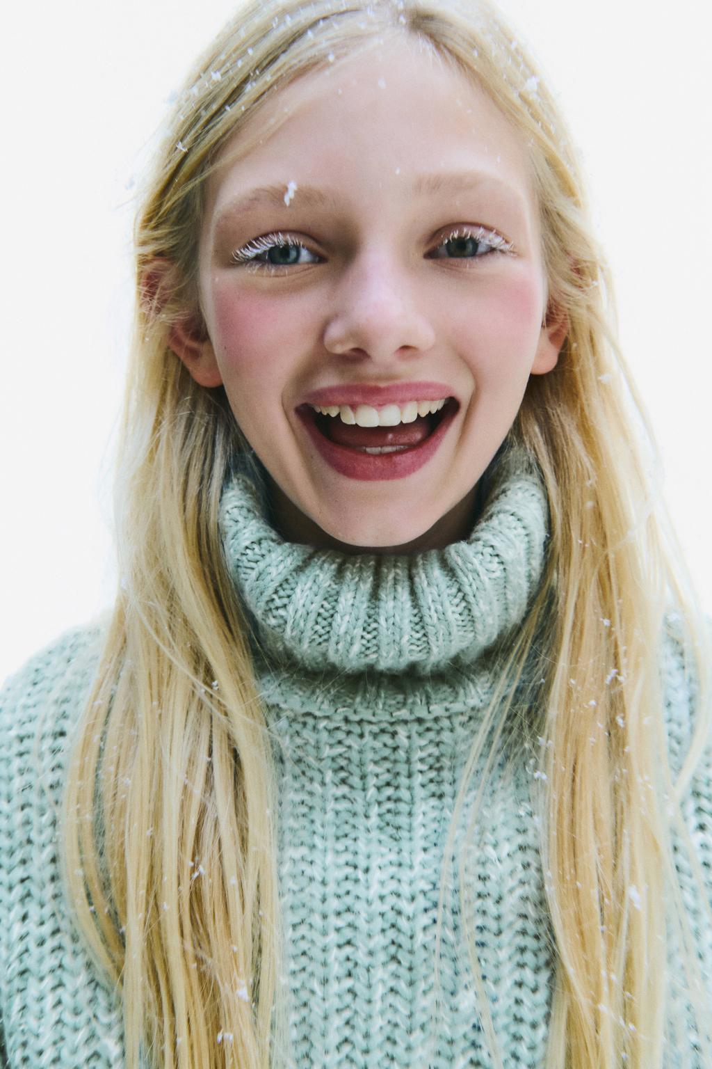 Mango Kids gebreide trui met wol - turquoise