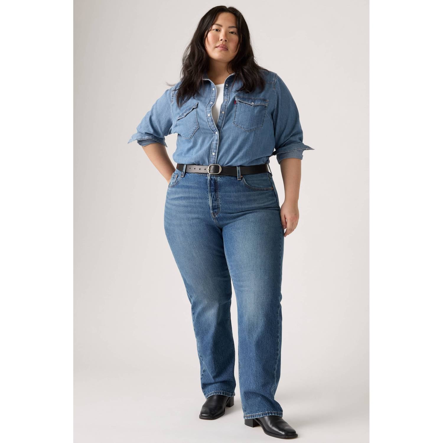 Levi's Plus straight leg jeans medium blue denim