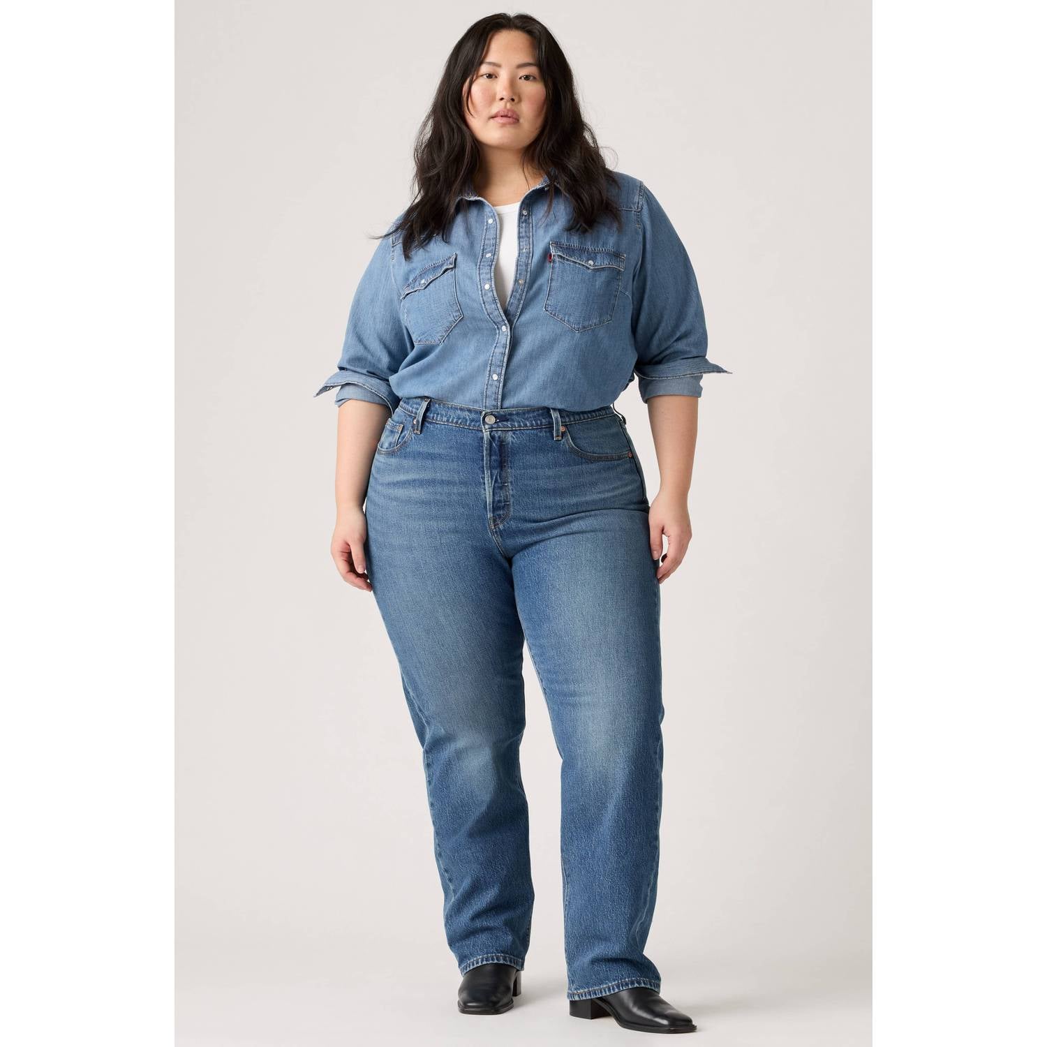 Levi's Plus straight leg jeans medium blue denim