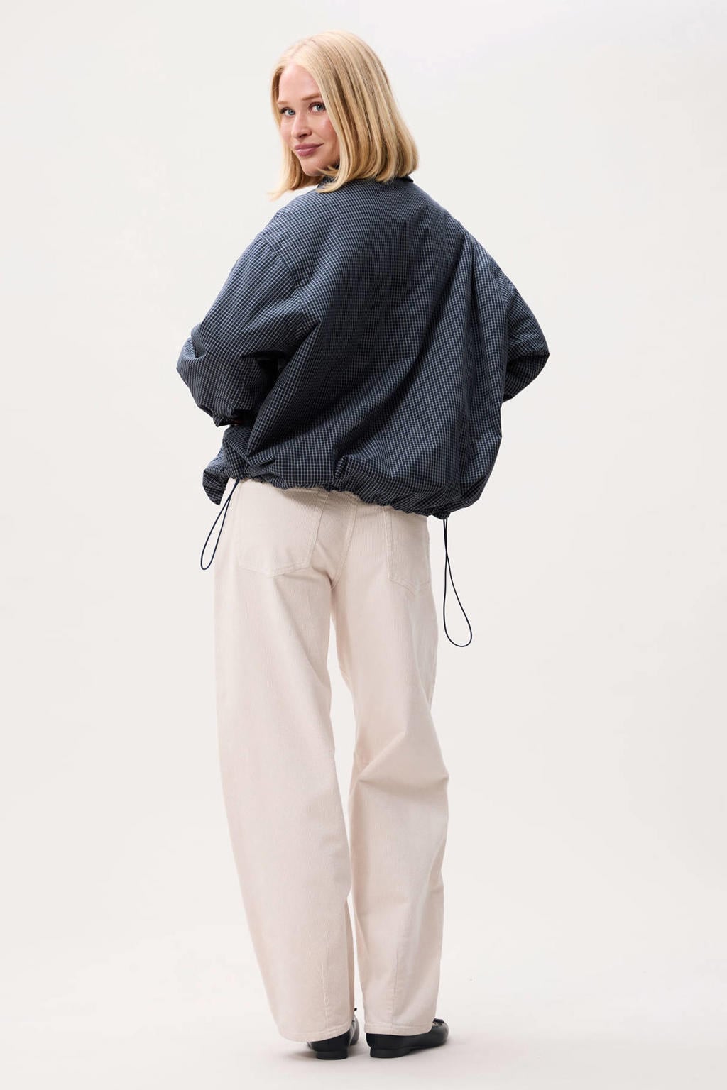 Catwalk Junkie katoenen geruite jas - blauw