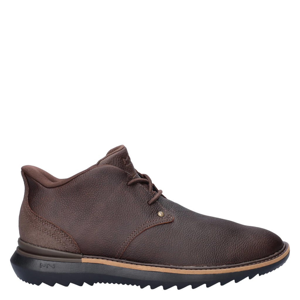 Skechers Hands Free Slip-Ins leren veterboots met profielzool - expresso