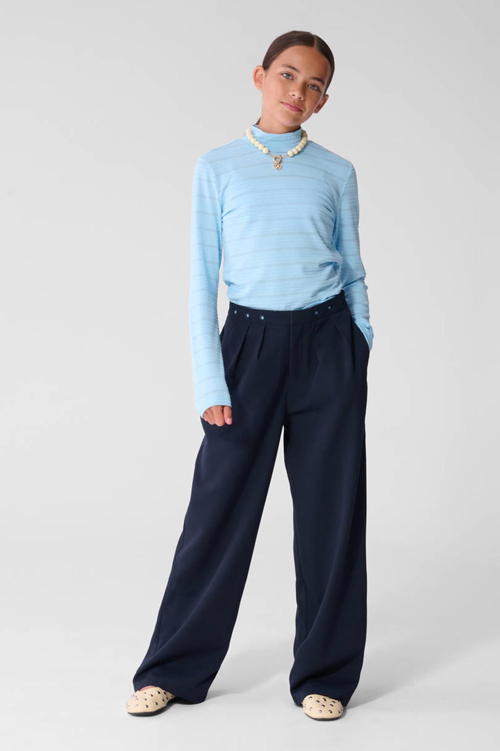 Shoeby gestreepte longsleeve - lichtblauw