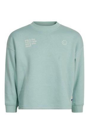 sweater met backprint - mintgroen