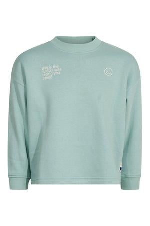 sweater met backprint - mintgroen