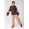 Shoeby gestreepte longsleeve met parels en tekst - donkerbruin/roze