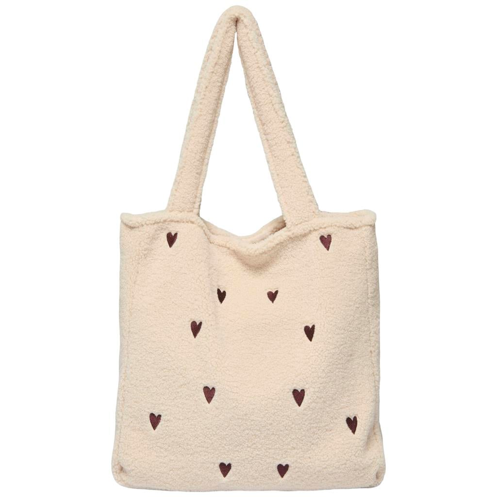 ONLY teddy shopper met hartjes ecru