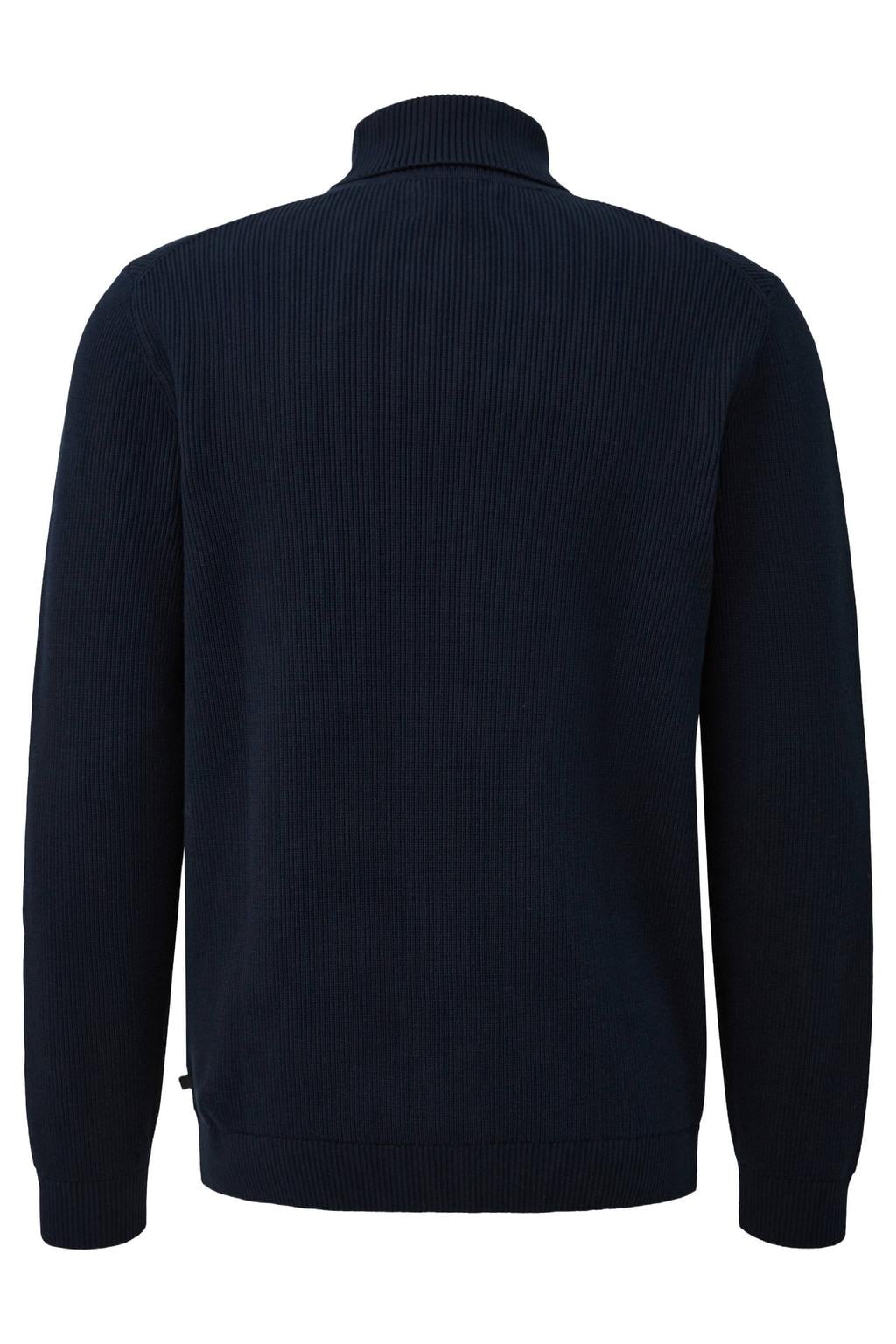 s.Oliver katoenen regular fit coltrui - blauwzwart