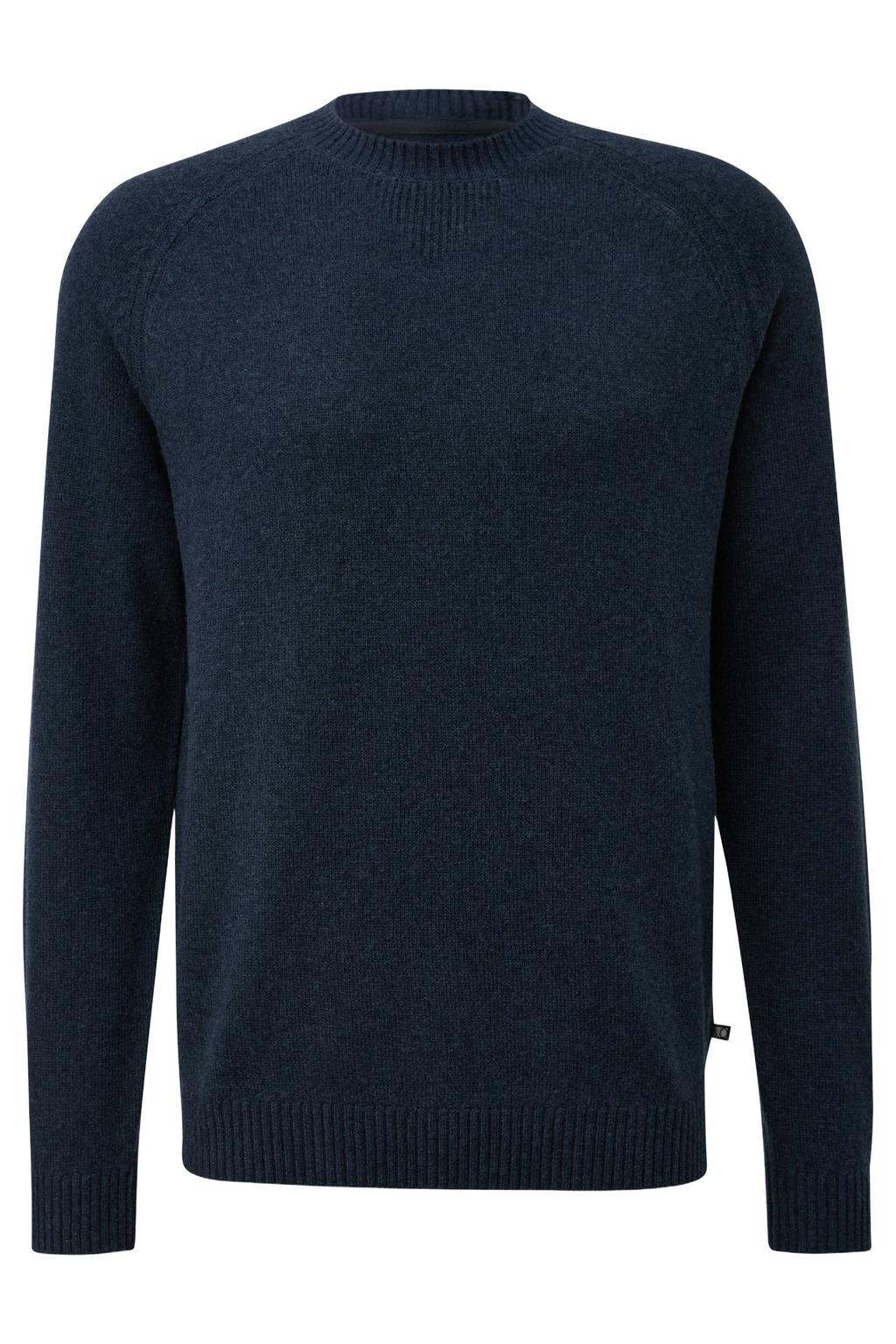 s.Oliver wollen regular fit gebreide trui - blauwzwart