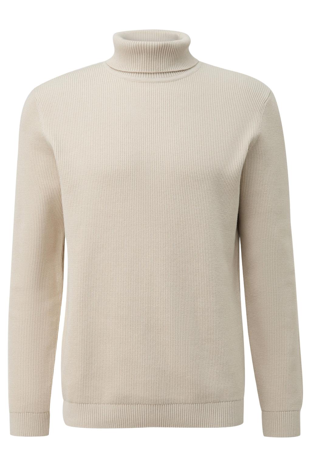 s.Oliver katoenen regular fit coltrui - beige