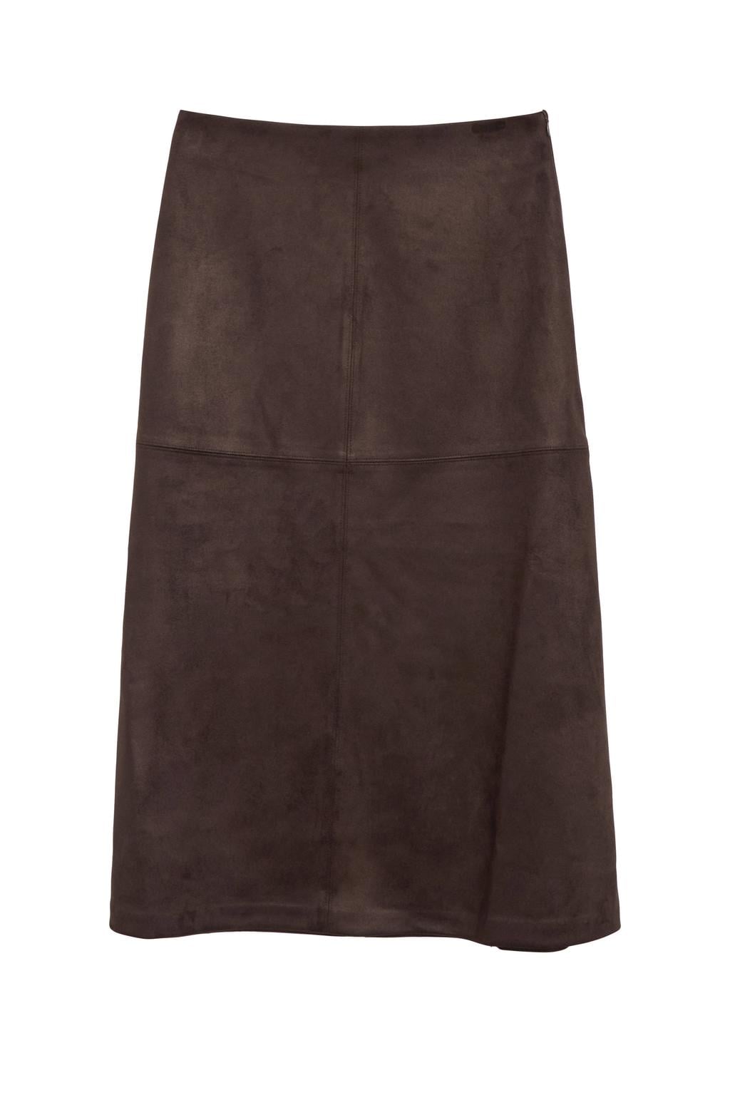 Donkerblauwe dames s.Oliver imitatieleren midi rok voorzien van blinde ritssluiting