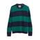 s.Oliver wollen relaxed fit gebreide gestreepte trui - donkerblauw