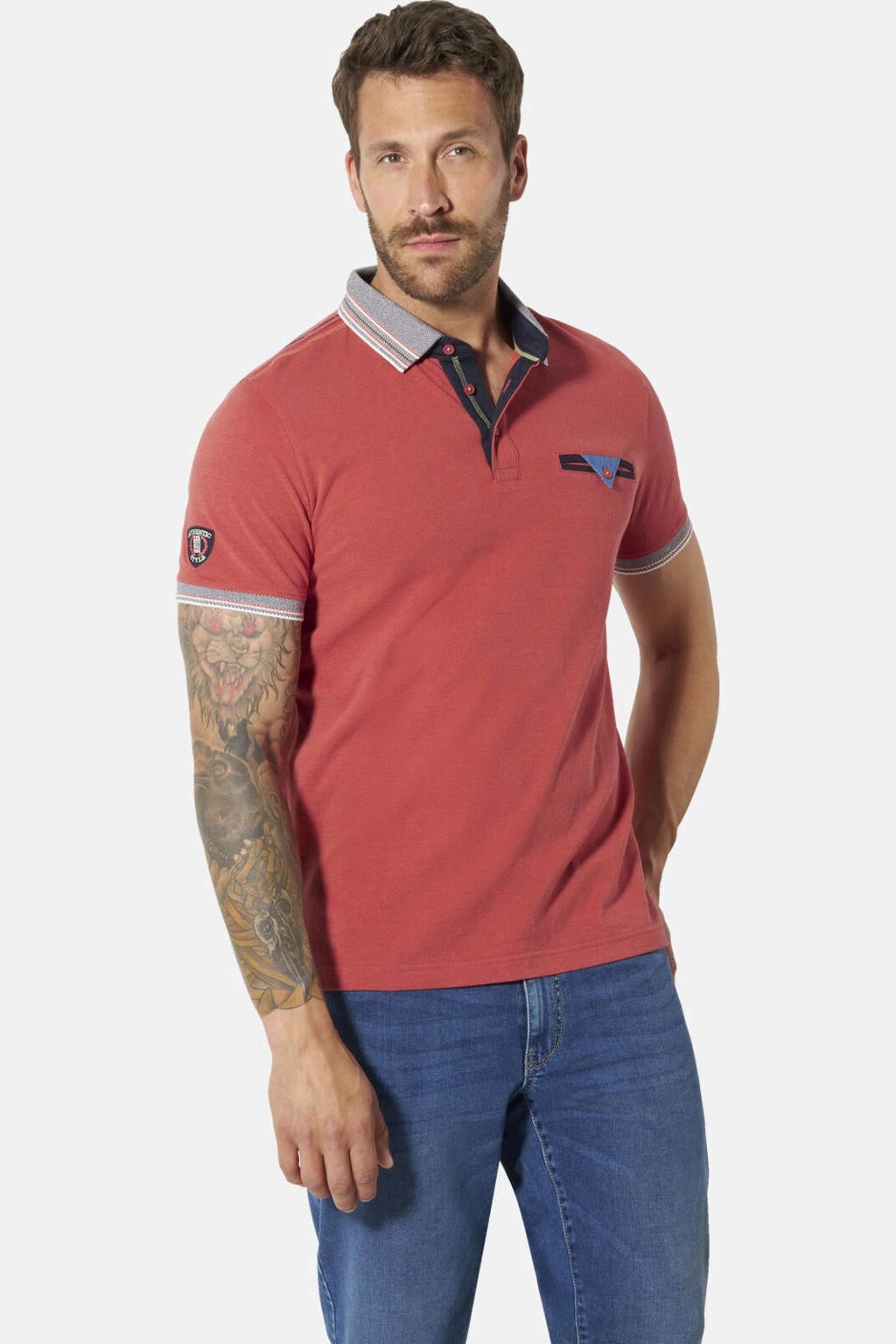 Babista Plus Size polo - koraalrood
