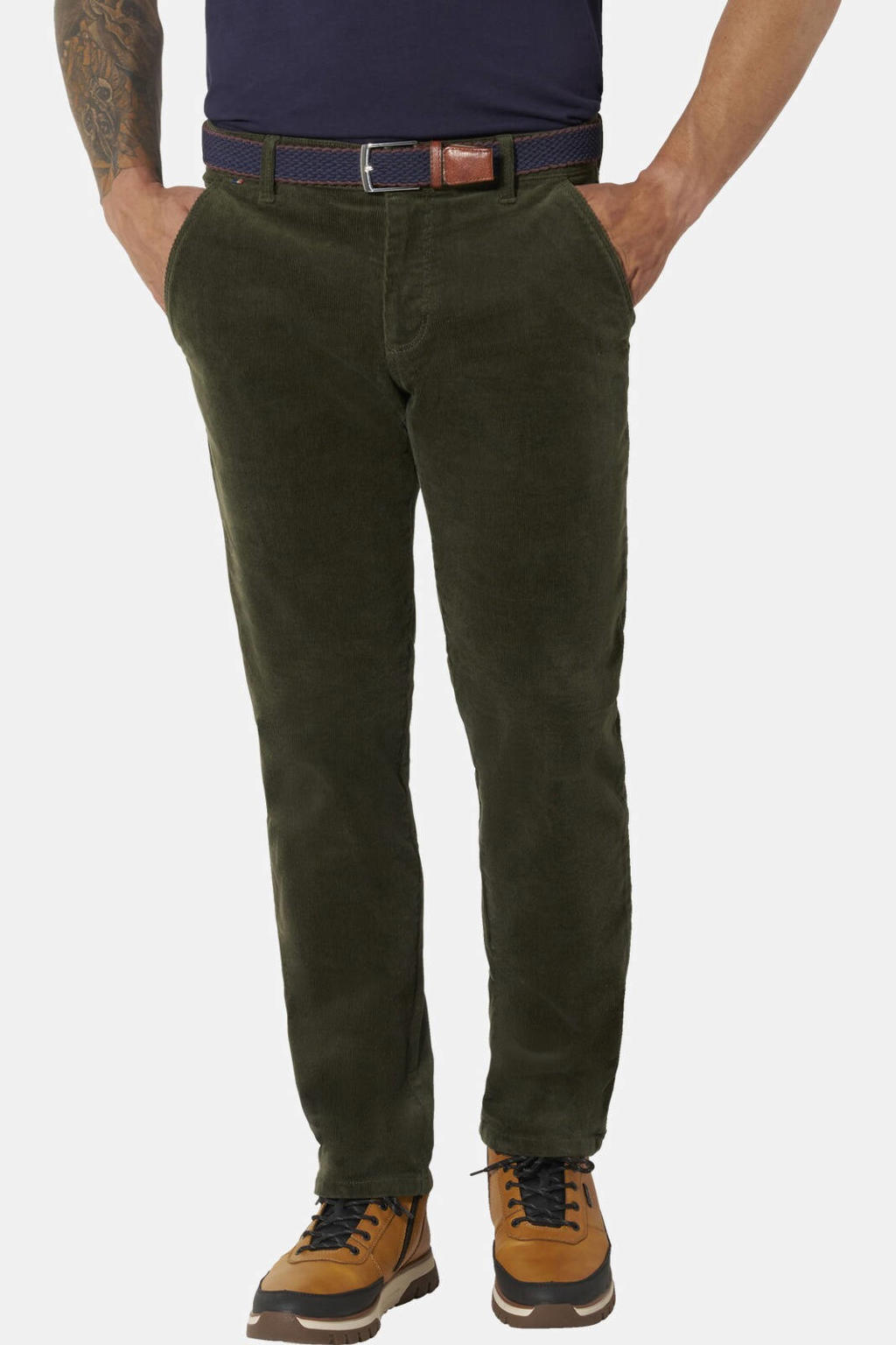 Babista +FIT Collectie Plus Size regular fit casual corduroy broek - donkergroen