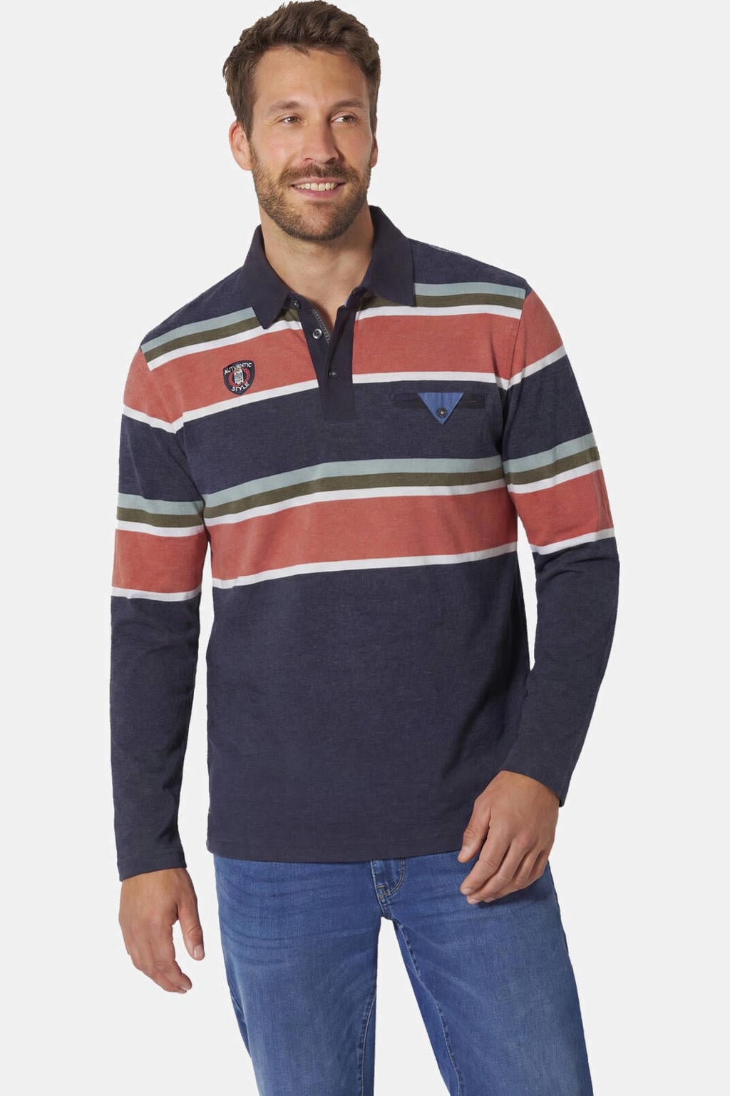 Babista Plus Size polo - donkerblauw