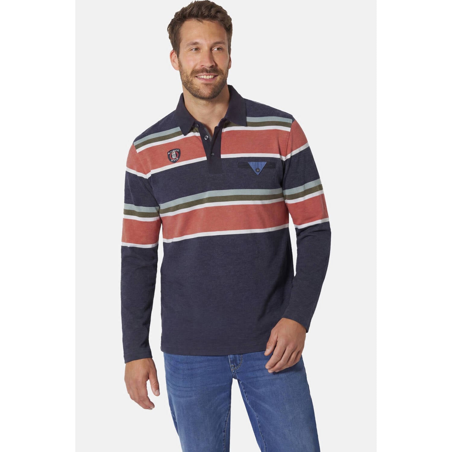 Babista Plus Size polo donkerblauw
