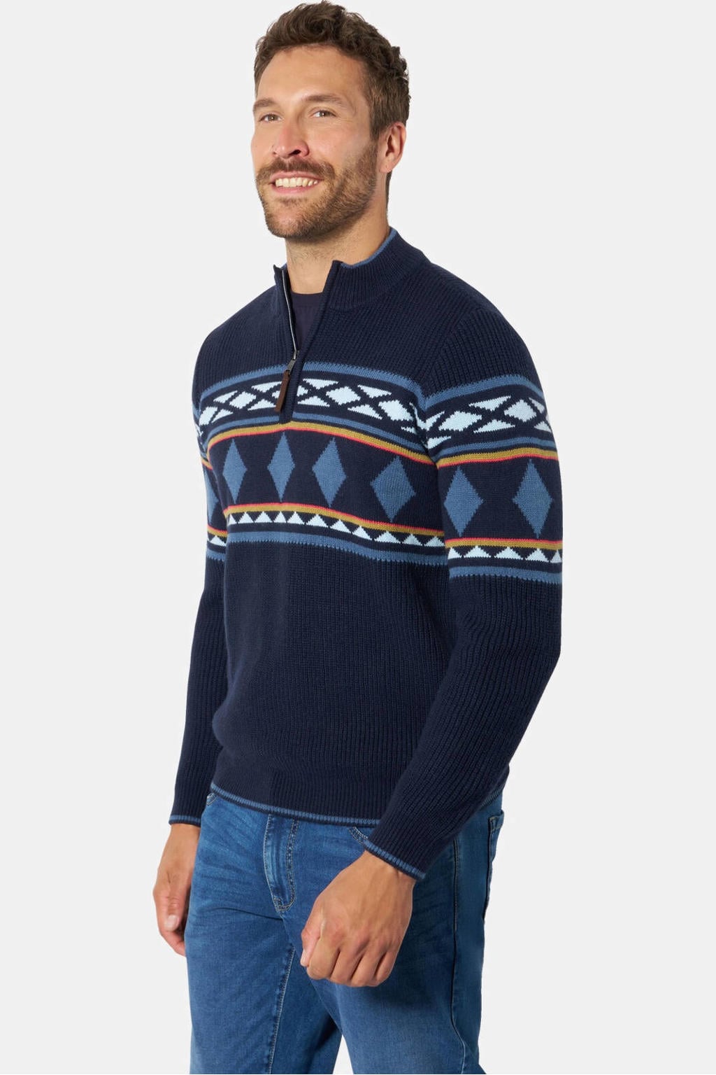 Babista Plus Size wollen trui - donkerblauw