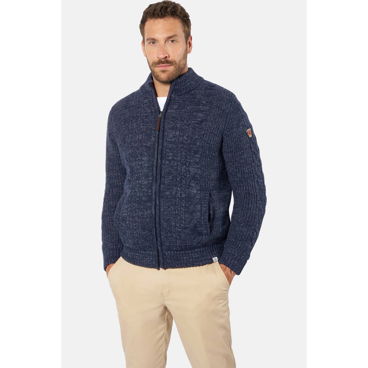 Babista Plus Size wollen vest donkerblauw