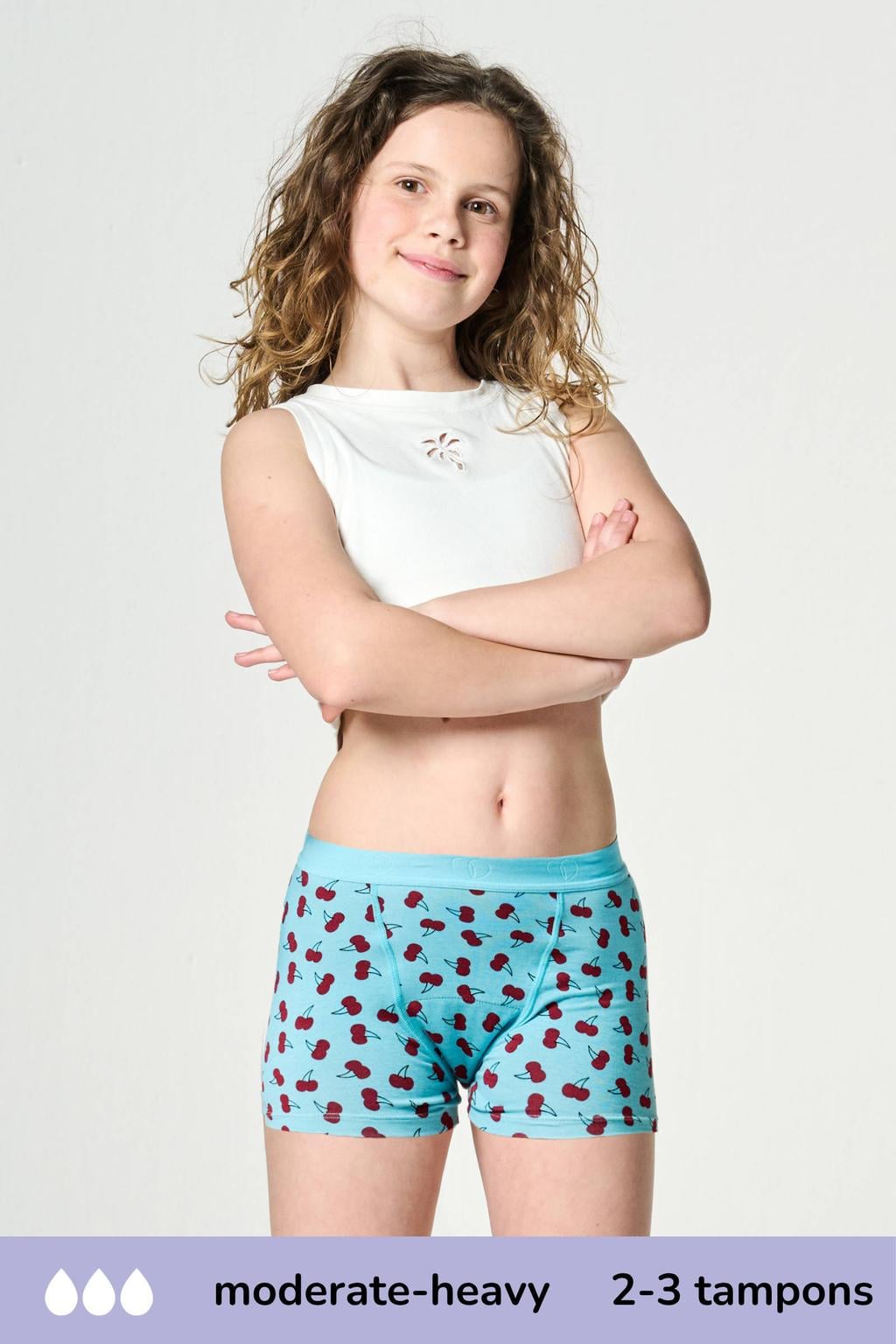 Moodies Undies boyshort menstruatieslip medium/heavy blauw