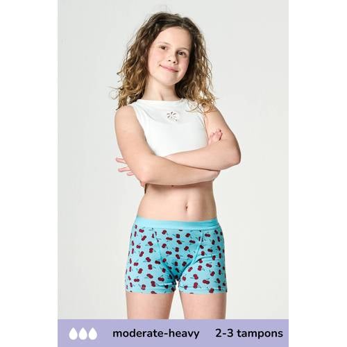 Moodies Undies boyshort menstruatieslip medium/heavy blauw