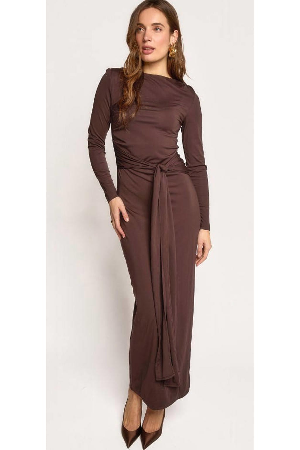 Freebird maxi jurk - bruin
