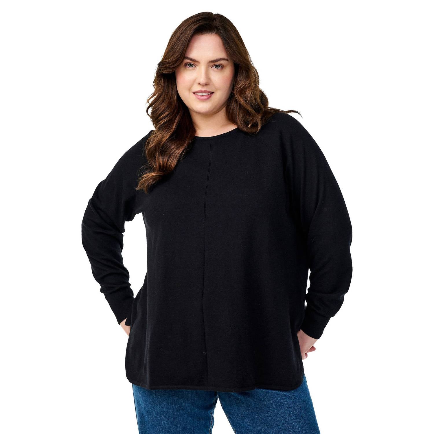 Zizzi Plus Size gebreide trui zwart