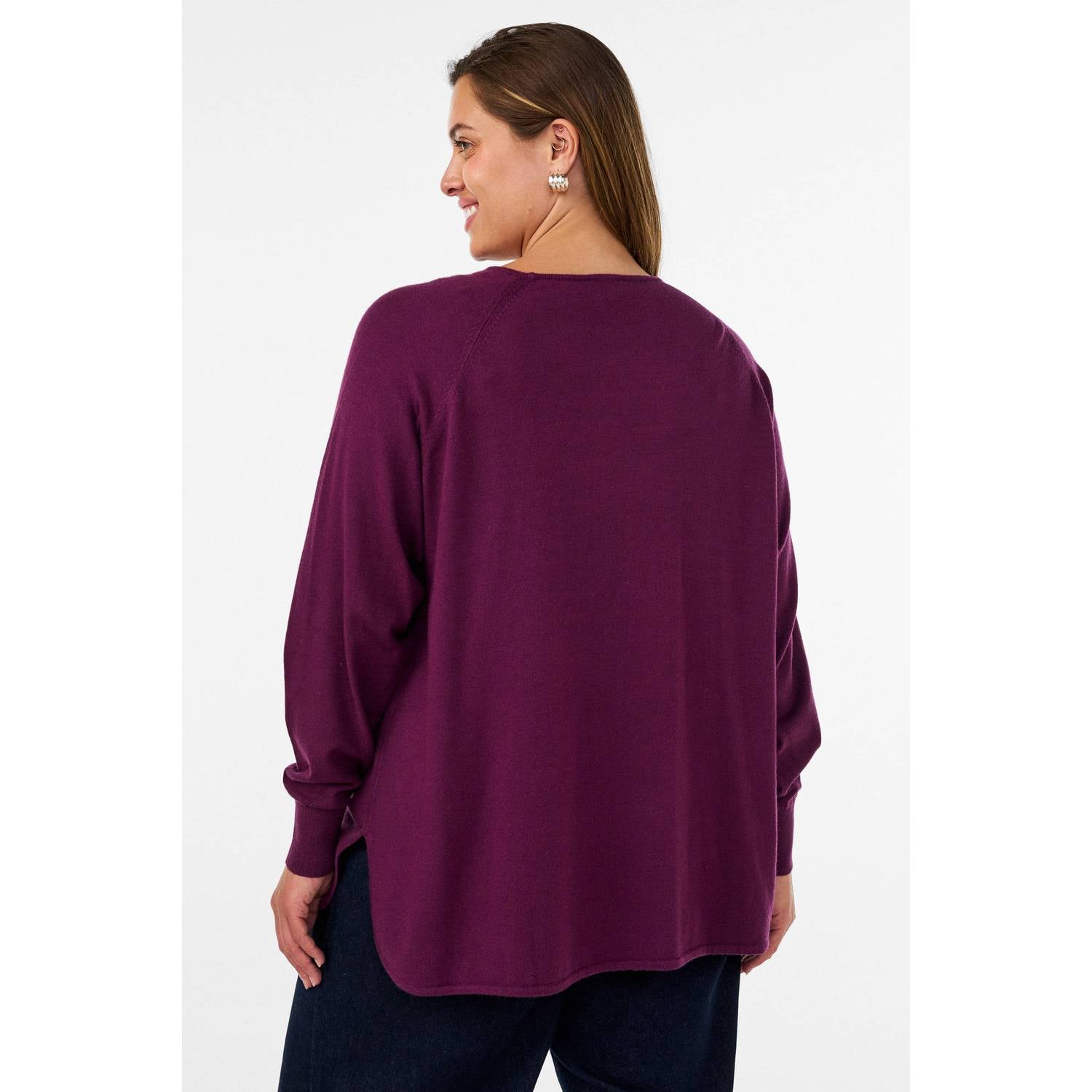 Zizzi Plus Size gebreide pullover donkerrood