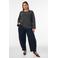 Zizzi Plus Size gebreide trui met glitters en wol - grijs