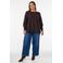 Zizzi Plus Size gebreide trui - donkerbruin