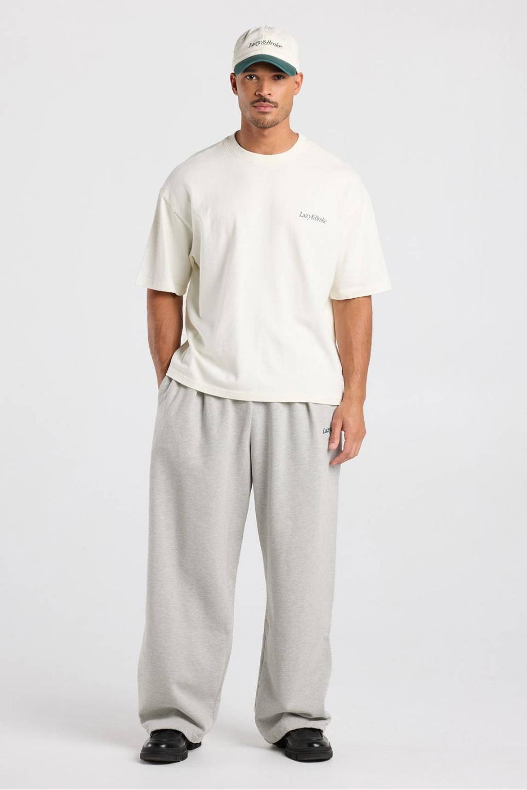 America Today loose fit joggingbroek met borduursels - light grey