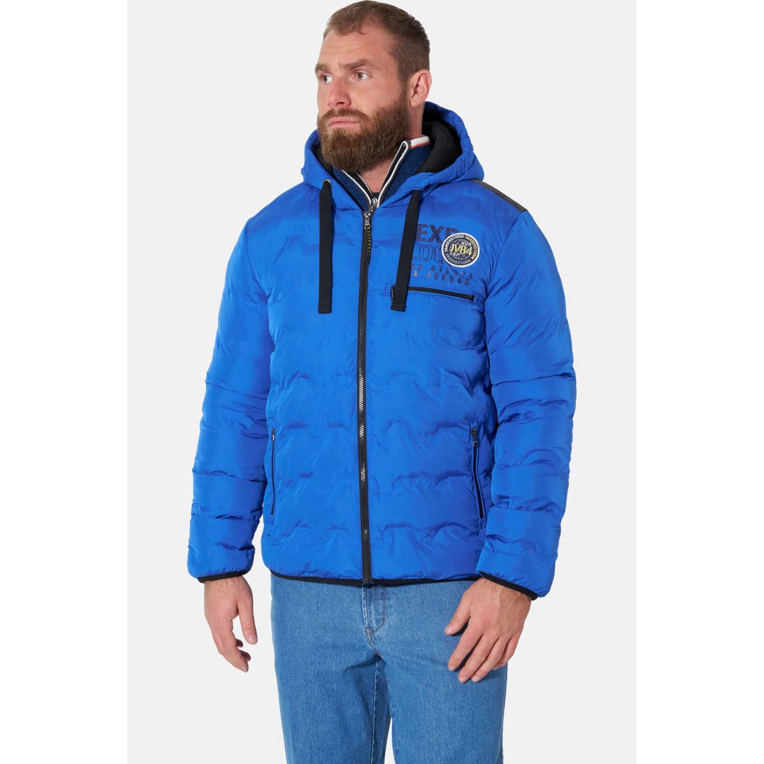 Jan Vanderstorm Plus Size jas blauw