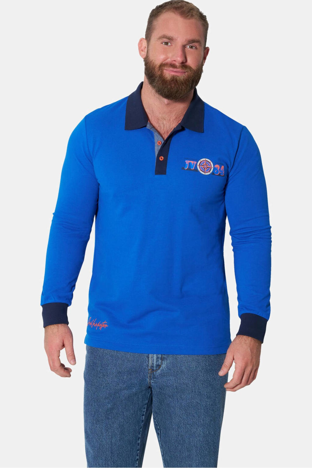 Jan Vanderstorm Plus Size polo - blauw