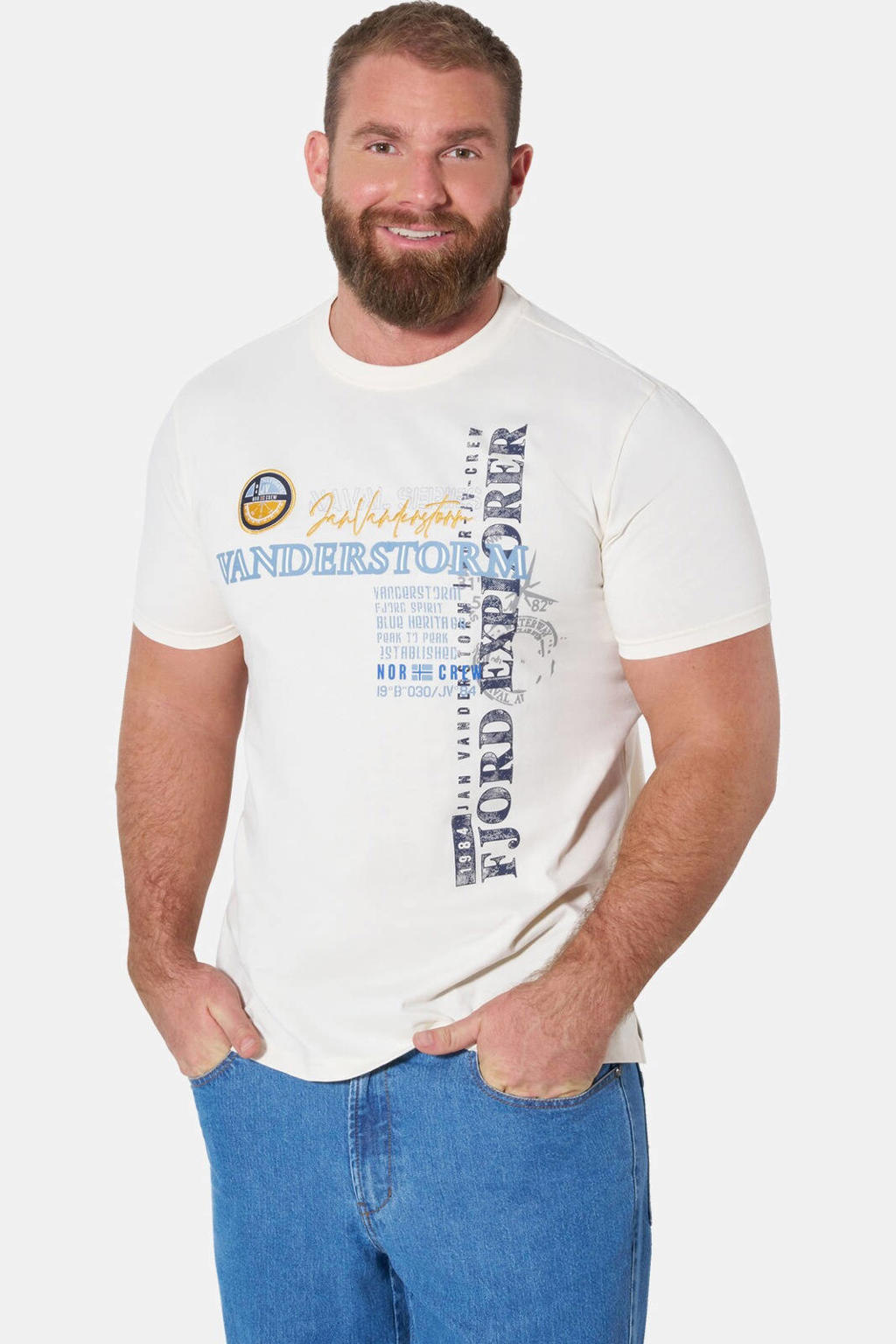 Jan Vanderstorm Plus Size T-shirt - wit