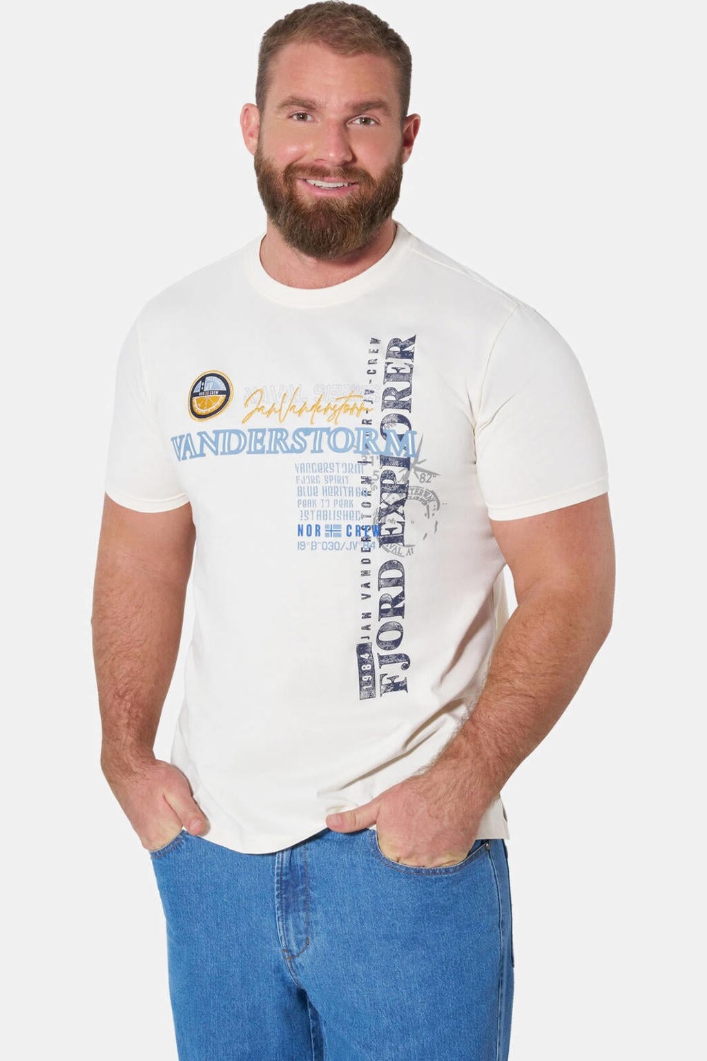 Jan Vanderstorm Plus Size T-shirt - wit