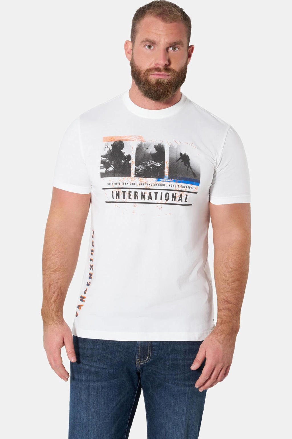 Jan Vanderstorm Plus Size T-shirt - wit