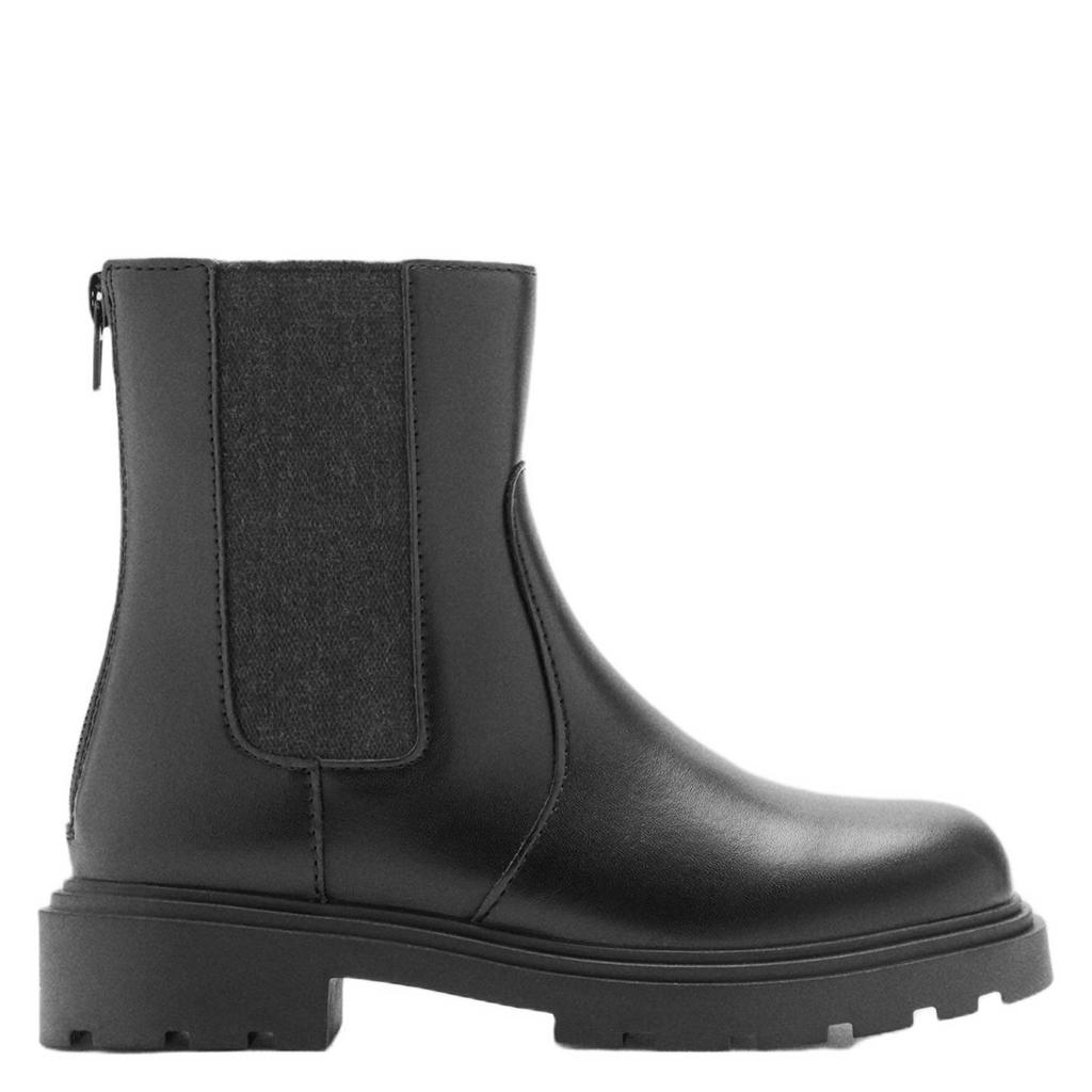 Mango Kids enkelboots met profielzool - zwart