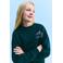Mango Kids rechtvallende sweater met backprint - donkergroen