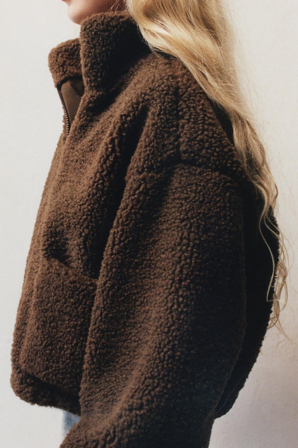 Mango Kids teddy jas - donkerbruin