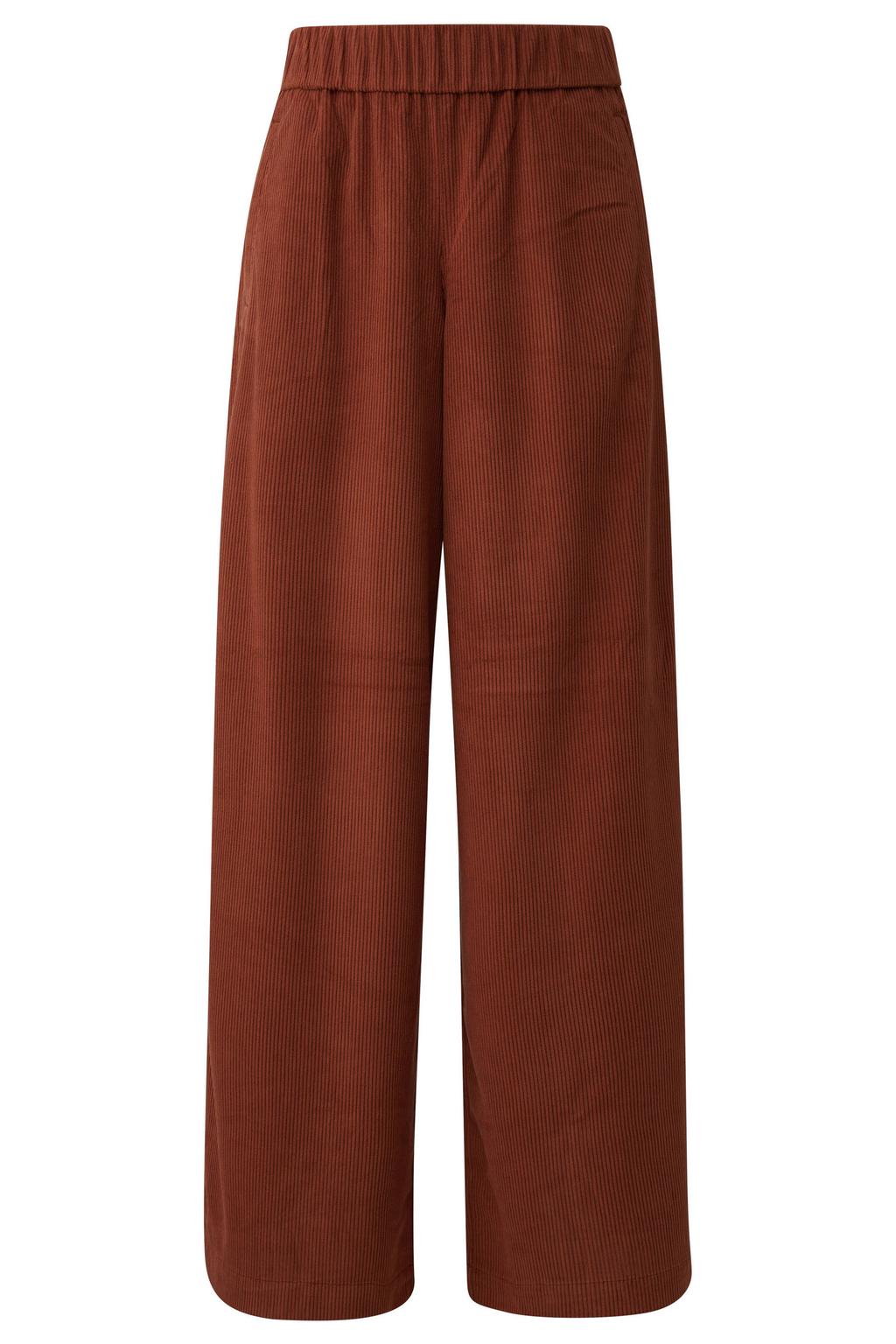 s.Oliver corduroy wide leg casual broek - roodbruin