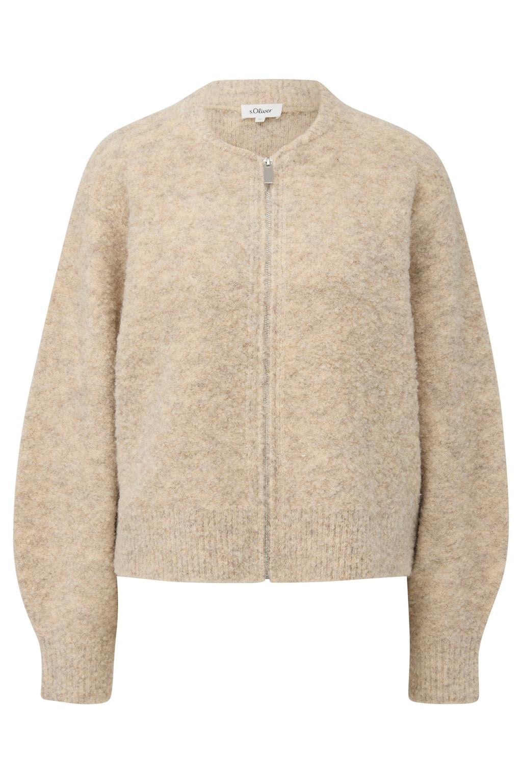 s.Oliver gemêleerd gebreid vest met wol - beige