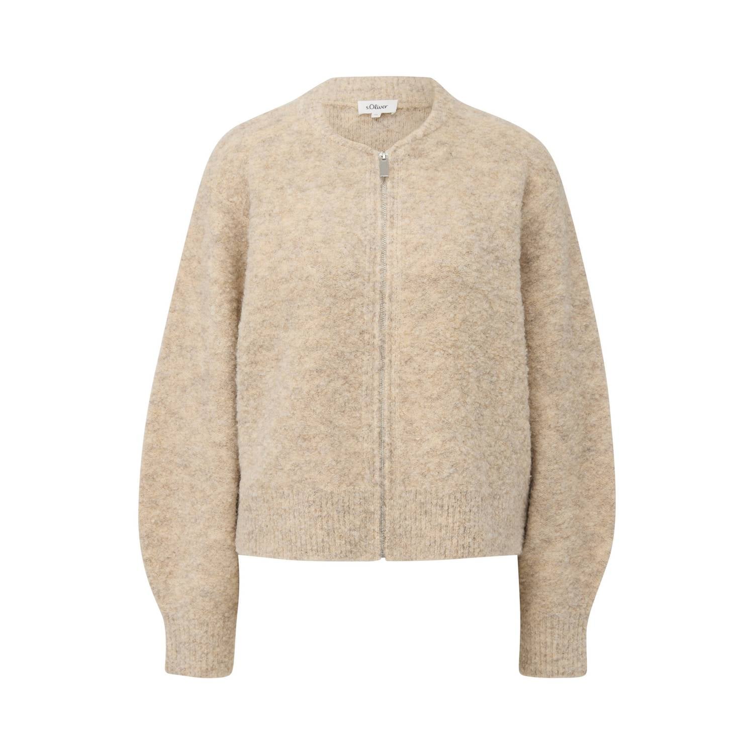 S.Oliver gemêleerd gebreid vest met wol beige
