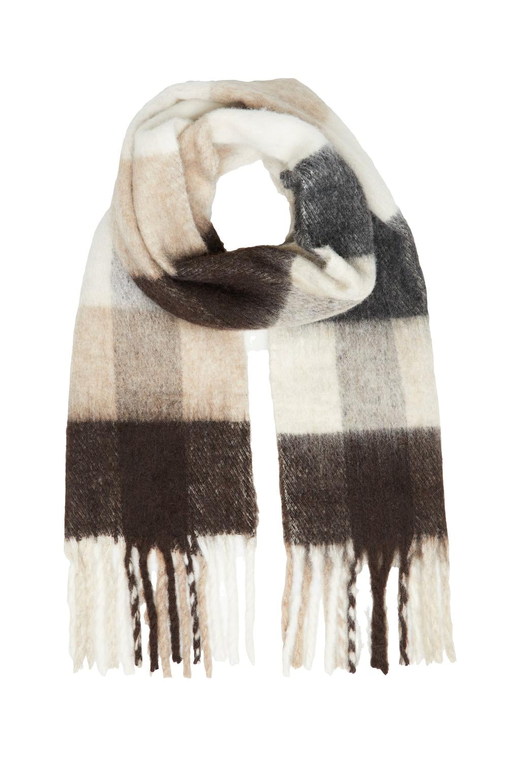 s.Oliver geruite sjaal bruin/beige