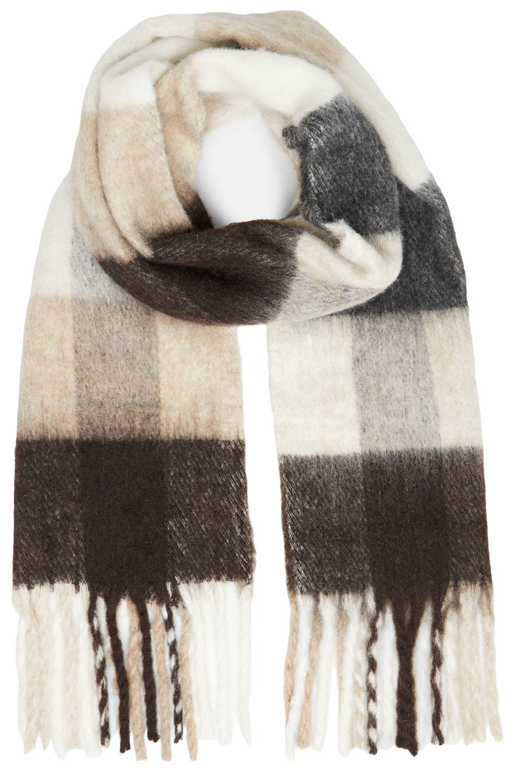 s.Oliver geruite sjaal bruin/beige