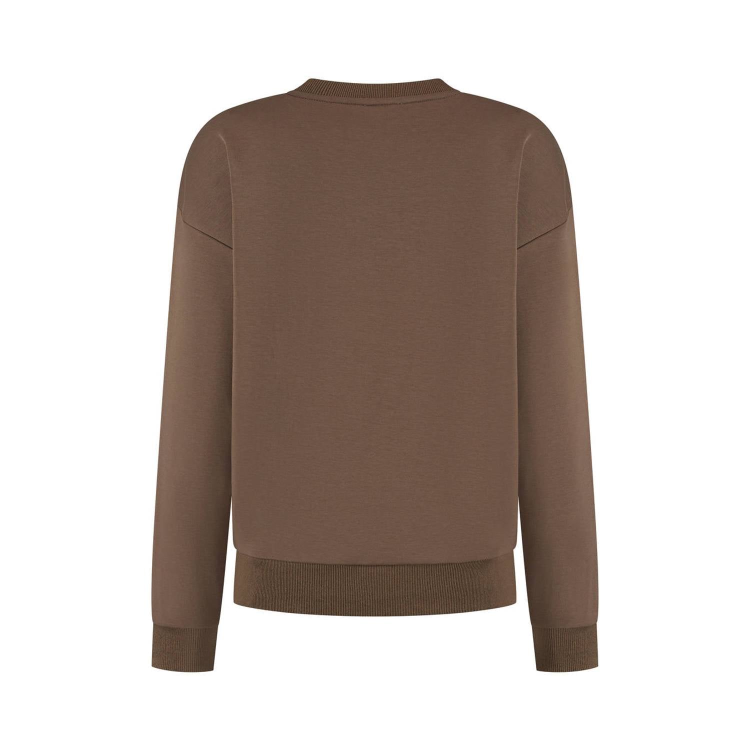Lady Day sweater met tekst bruin