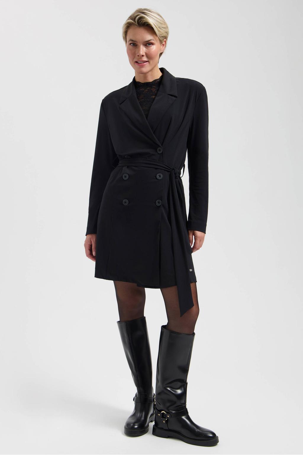Lady Day travelstof blazerjurk - zwart