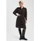 Lady Day travelstof midi blousejurk met ceintuur en stippen - zwart/bruin
